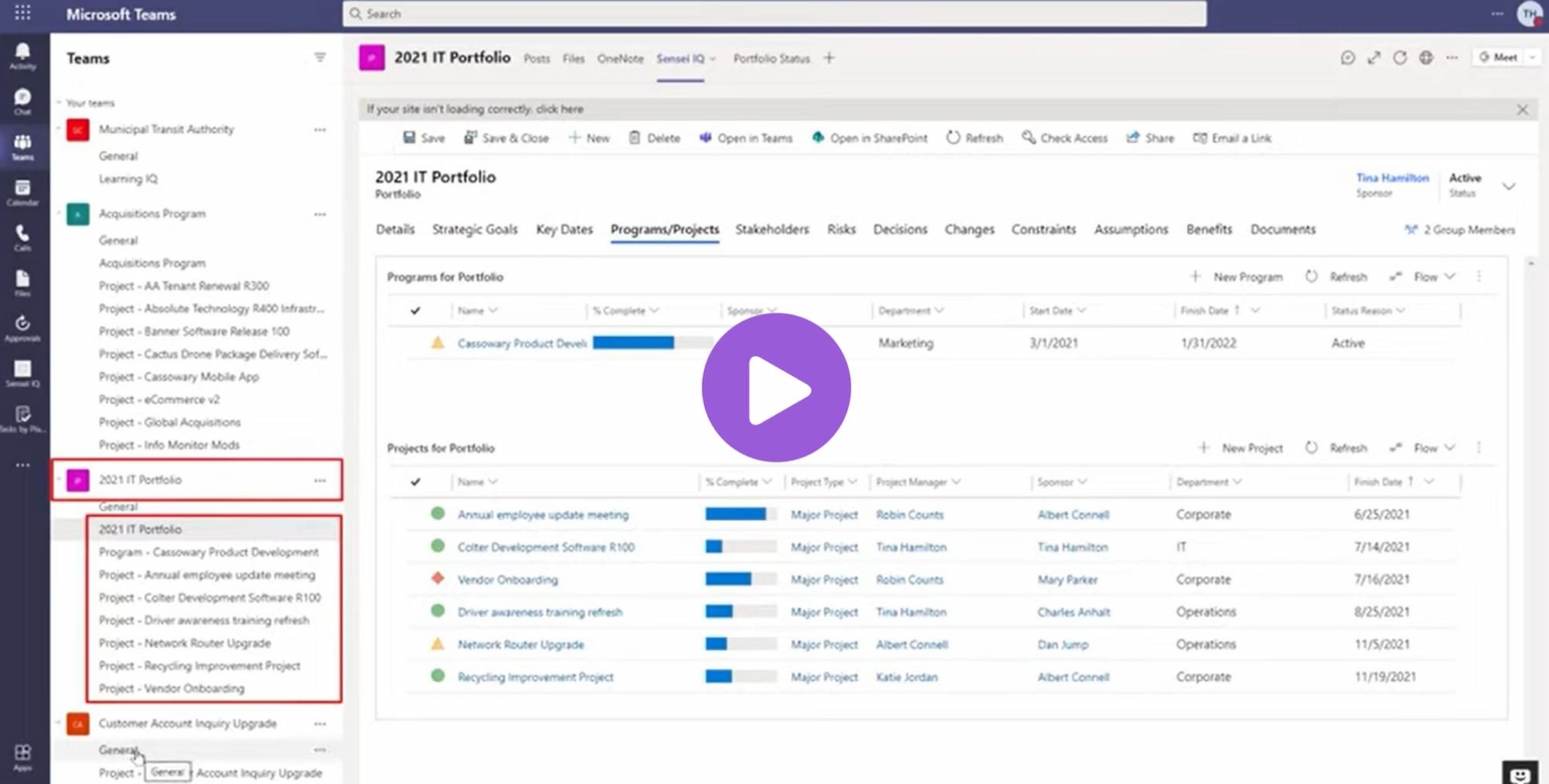 Managing projects in microsoft teams sensei project solutions